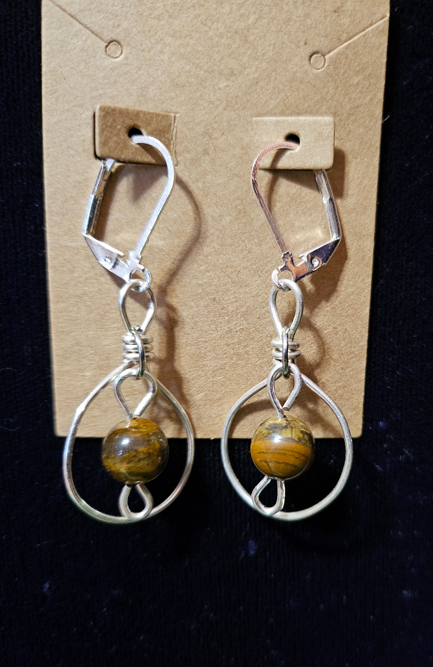 Tiger's Eye Tear Drop Earrings